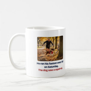 Hond Zag Eekhoorn Grappige Hardloopmok Koffiemok