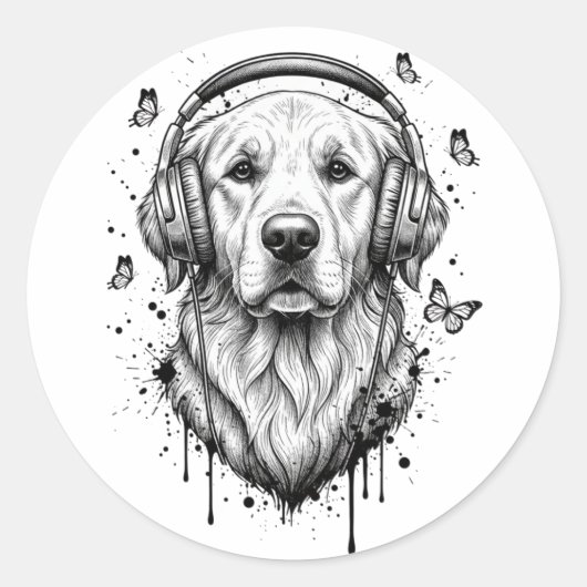 Hond Zakelijk Ronde Sticker (Voorkant)