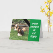 *HOND ZEGT GA UIT & VIER JE" KAART (Gele Bloem)