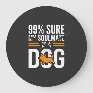 Hond Zielsverwant Grappige Huisdierliefhebber Typo Grote Klok