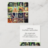Hond ziet collage Dog Walker Trainer en Sitter Vierkante Visitekaartje (Voorkant / Achterkant)