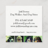 Hond ziet collage Dog Walker Trainer en Sitter Vierkante Visitekaartje (Achterkant)