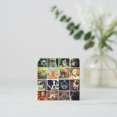 Hond ziet collage Dog Walker Trainer en Sitter Vierkante Visitekaartje (Staand voorkant)