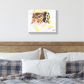 Hond zit in de wind canvas afdruk (Insitu (Slaapkamer))