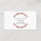 Hond zit in roos goud.  visitekaartje (Achterkant)