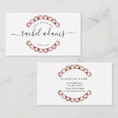 Hond zit in roos goud.  visitekaartje (Voorkant / Achterkant)