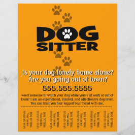 Hond Zitservice.Bewaker.Service.Onderneming Flyer