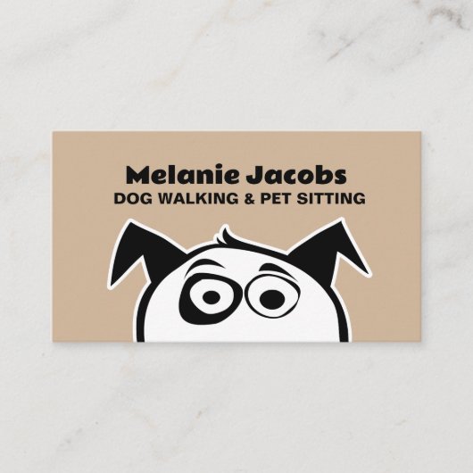 Hond zitten, wandelen & verzorgen visitekaartjes (Voorkant)