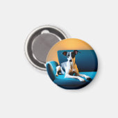Hond zittend op een stoel magneet (Voorkant / Achterkant)