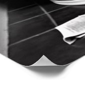 Hond Zittend op het toilet Een krant lezen Poster (Hoek)