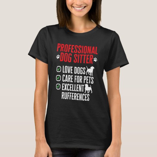 Hond Zittend Pet Sitter Professionele Hond Sitter T-shirt (Voorkant)