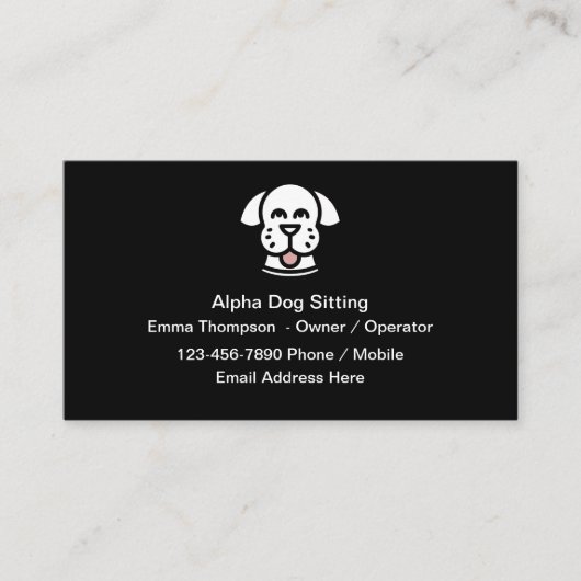 Hond Zittend Schattig Eenvoudige Visitekaartjes (Voorkant)