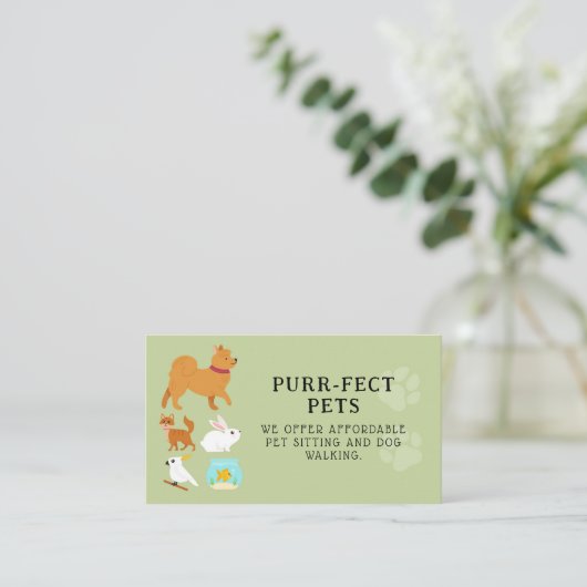 Hond Zittend Wandelen Huisdier Groomer Hounds Groo Visitekaartje (Staand voorkant)