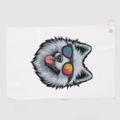 Hond Zonnebril Berg Zonsondergang Reflectie Golfhanddoek (Horizontaal)