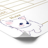 Hond Zorg Checklist Log - Witte Chihuahua Puppy Poster (Hoek)