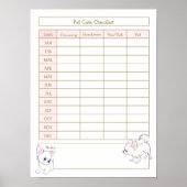 Hond Zorg Checklist Log - Witte Chihuahua Puppy Poster (Voorkant)