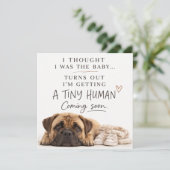 Hond Zwangerschap Aankondigingskaart Kaart (Staand voorkant)
