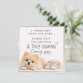 Hond Zwangerschap Aankondigingskaart Kaart (Staand voorkant)