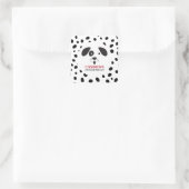 Hond Zwarte Vlek Dalmatiër Verjaardag Vierkante Sticker (Tas)