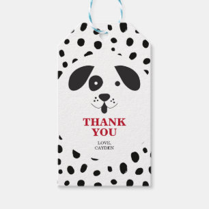 Hond Zwarte Vlek Dalmatische Verjaardagsverrassing Cadeaulabel