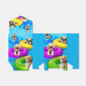 Hond Zwembad Feestje Bedankdoosjes (Uitgevouwen)