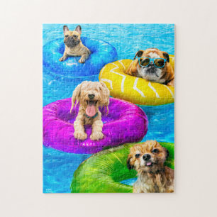 Hond Zwembad Feestje Legpuzzel