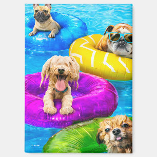 Hond Zwembad Feestje Magneet