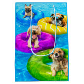 Hond Zwembad Feestje Medium Cadeauzakje (Achterkant)