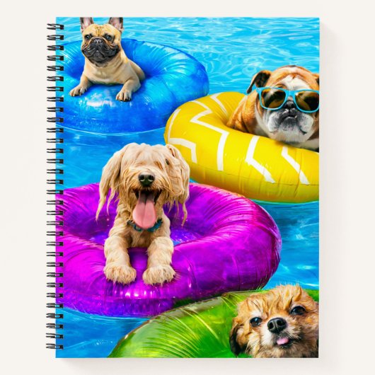 Hond Zwembad Feestje Notitieboek (Voorkant)