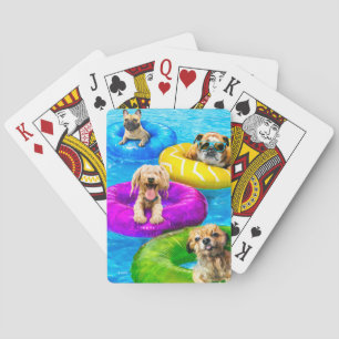 Hond Zwembad Feestje Pokerkaarten