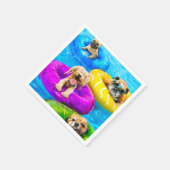 Hond Zwembad Feestje Servet (Hoek)