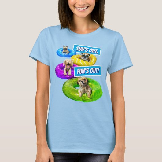 Hond Zwembad Feestje T-shirt (Voorkant)