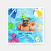 Hond Zwembad Party Puppy Pawty Verjaardag Servet (Voorkant)
