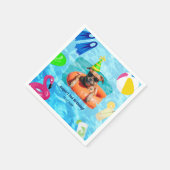 Hond Zwembad Party Puppy Pawty Verjaardag Servet (Hoek)