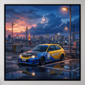 Honda Civic EK9 Toercar Poster (Voorkant)