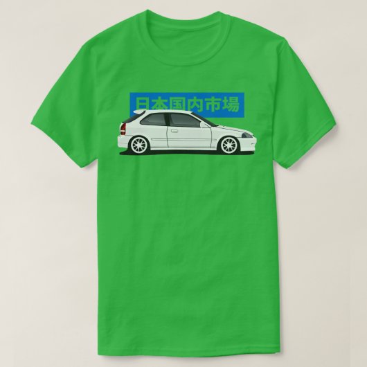 Honda Civic EK Side Uitzicht T-shirt (Design voorkant)