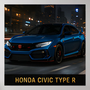 Honda Civic Type R moderne Japanse performanceauto Poster
