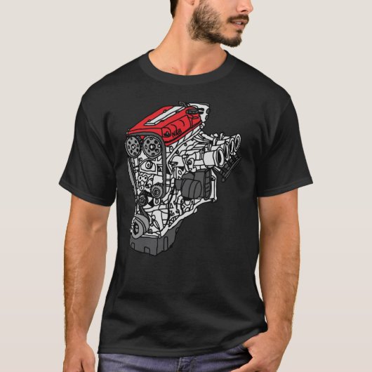 Honda S2000 F20C-engine Classic T-Shirt (Voorkant)