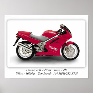 Honda VFR 750F-R motorfiets - A3 Poster