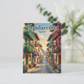 Hondarribia Oude Stad Spanje Briefkaart (Staand voorkant)