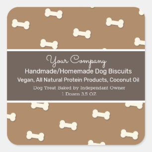 Hondbiscuit Thuisgemaakte Handgemaakte Treat Vierk Vierkante Sticker