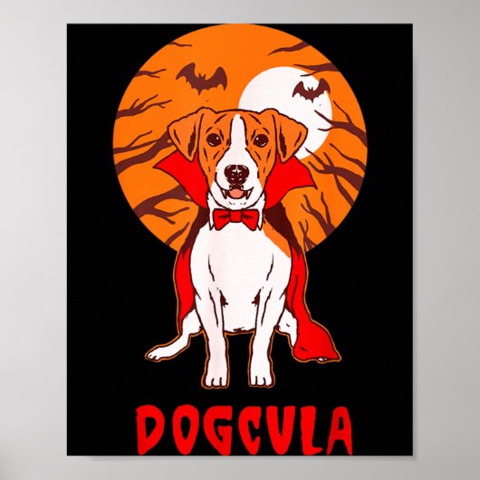 Hondcula hond grap grappige Halloween Poster (Voorkant)