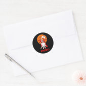 Hondcula hond grap grappige Halloween Ronde Sticker (Envelop)