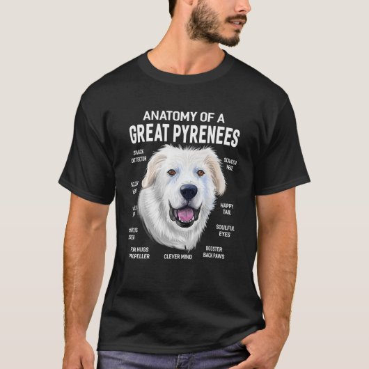 Honden 365 Anatomie van een grote Pyreneeën Dog Fu T-shirt (Voorkant)