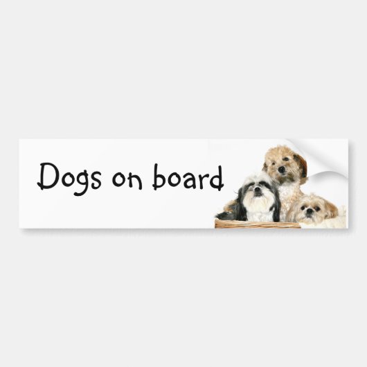 Honden aan boord bumpersticker (Voorkant)