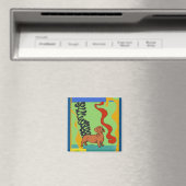 Honden, Abstract Dachshund, tekst toevoegen Magneet (Insitu (Vaatwasser))