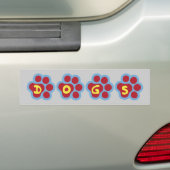 Honden (afdrukken met handschoenen) bumpersticker (Op auto)