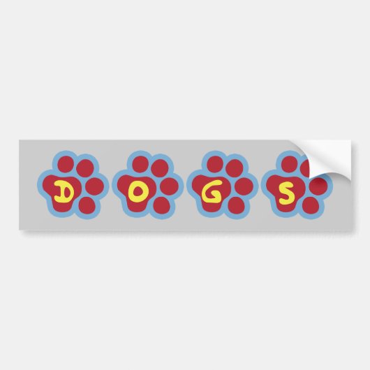 Honden (afdrukken met handschoenen) bumpersticker (Voorkant)