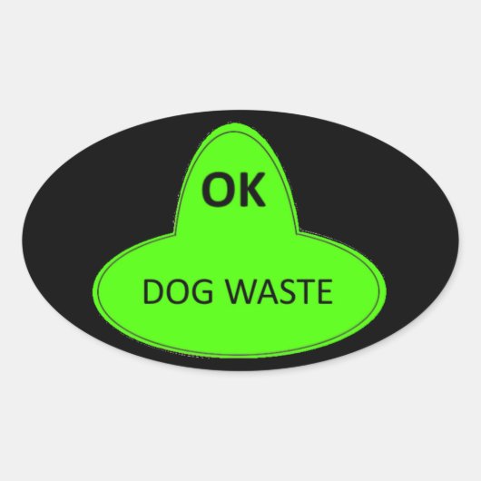 Honden afval - OK Ovale Sticker (Voorkant)