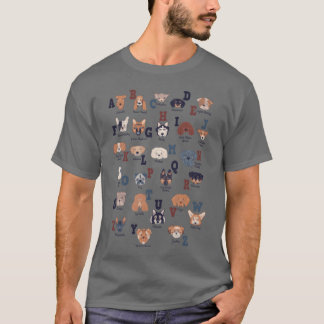 Honden Alphabet familie vrienden T-shirt